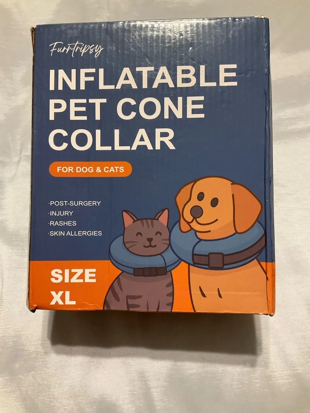 Inflatable Pet Cone Collar XL - Blue by